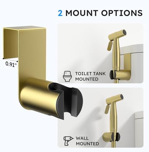 Arofa Handheld Bidet Sprayer, Bidet Attachment for Toilet, Brushed Gold - Image 6