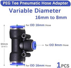 For Variable Diameter For Tee Hose Adapter Slip Lock For Pneumatic Tube Fittings For Quick Insert For DIY For Garden Irrigation For Connect Repair 1 Pcs/5 Pcs(PEG 16mm to 8mm,5 pcs) - Image 2