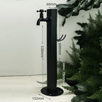 304 Stainless Steel Cylindrical Vertical Garden Water Column with Hose Stand ,Outdoor Anti-Freeze Faucet Column Watering Fountain Irrigation Post,Yard Water Dispenser Hydrant Floor Mount Water Tap - Image 2