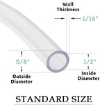 DAVCO 1/2" ID x 100ft Clear Vinyl Tubing, Low Pressure Flexible PVC Tubing, Heavy Duty UV Chemical Resistant Lightweight Plastic Vinyl Hose, BPA Free and Non Toxic - Image 2