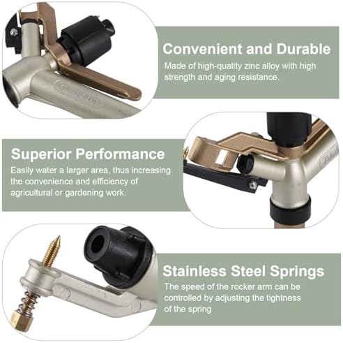 Long Range Sprinkler, 1.5" Lawn Sprinklers, Sprinklers for Yard Large Area Irrigation Watering Spray Gun, Agriculture Farm Irrigation Impact Sprinkler - Image 4