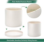 D'vine Dev Plastic Planter Pot with Saucer, 12 in, Oatmeal, 74-X-H-3 - Image 6