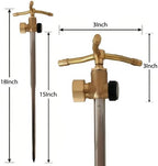 Atlantic 3-Head Solid Brass Sprinkler – Heavy Duty Stainless Steel Spike with 6-Outlet Efficient Irrigation for Lawn, Garden & Farm | Water-Saving Design with Male/Female Hose Connections (2) - Image 3