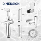 Chrome Handheld Bidet Sprayer Attachment for Toilet, Brass - Image 2