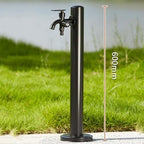 Stainless Steel Outdoor Water Column Hose Stand with Faucet - Decorative Garden Fountain Dispenser for Easy Irrigation & Washing - Image 2