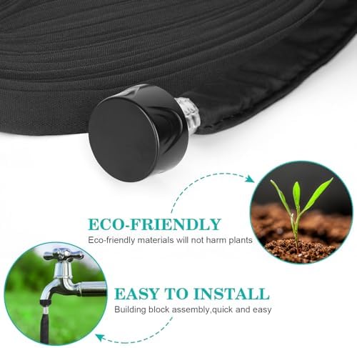 AIODE Flat Soaker Hose 100FT(50FT 2Pack) for Garden Beds Drip Hose Heavy Duty Save 80% Water for Vegetable Tree (100FT) - Image 5