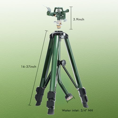 RESTMO 2 Pack Adjustable Full Metal Tripod Sprinklers for Yard Large Area - Image 2