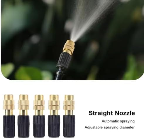 Copper Misting Nozzle, Adjustable Brass Atomizing Nozzle 4/7mm Hose Low Pressure Atomizing for Gardening Watering, Balcony Watering, 50pcs Brass Spray Head - Image 5