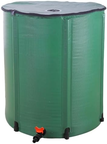 Bonnlo Collapsible Rain Barrel, Portable Storage Tank, Rainwater Collection System, Reusable and Recycle, with Filter Spigot Overflow Kit, Green (50 Gallon) by Bonnlo