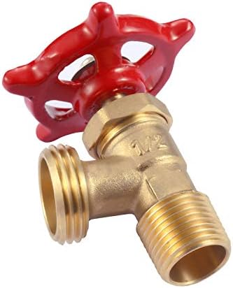 Litorange 1 PCS Brass 90 Degree Elbow Stop Valve Hose Bibb Boiler Drain NPT 1/2" Male Thread to Male GHT 3/4" Inch Male Threaded Garden Connector Adapter Water Shut-Off Valve Faucet (Pack of 2) - Image 2