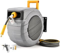 GLAHODEN Retractable Air Hose Reel, 3/8 in x 115 Ft Hybrid Hose Air Compressor Hose Reel with 6 Ft Lead in Max 300 PSI Patented Design for Any Length Lock 180°Swivel Bracket Quick Coupler by GLAHODENDreamingHouse