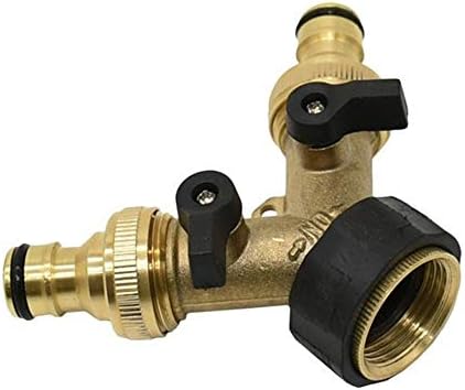 Plumbing Fittings Ball Valve Hose Connector Brass Female 3/4" 2 Way Tap Water Splitter 5/8" Garden Tap Y Quick Connector Irrigation Valve Hose Pipe Adapter 1pcs(A) by Unknown