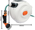 Auto Retractable Water Hose Reel, Wall Mounted Automatic Rewind Water Reel, Heavy Duty Retractable Hose Reel with Spray Nozzle for Car Wash Workshop Cleaning (10m) - Image 5