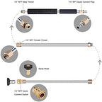 Selkie Pressure Washer Extension Wand Upgrade Power Washer Lance with Spray Nozzle Tips,30°,90°,120° Curved Rod, 1/4’’Quick Connect, Replacement for Anti-Leaked Ring 4000 PSI… (Pack of 2) - Image 3