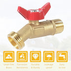 12 Pack Hose Bibb Brass Ball Valve, 1/2" Male NPT Inlet x 3/4" Male GHT Threaded Garden Hose Outlet Connector, 1/4-Turn Sillcock Water Spigot Hose Bibb Valve (1/2" x 3/4") - Image 5