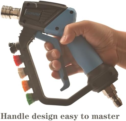 GDHXW Short High Power Pressure Washer Gun with Swivel, 5 Nozzle Loss Prevention Design 5000 PSI For Pressure Washer - Image 4