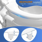 SAMODRA Ultra-Slim Hygienic Bidets Attachment for Existing Toilets - Adjustable Fresh Water Pressure Self Cleaning Nozzle Easy to Install, Rose Gold - Image 3