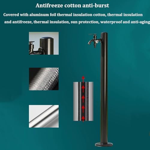 Stainless Steel Outdoor Garden Water Column Hose Stand with Faucet - Decorative Fountain Dispenser for Irrigation & Washing, Durable Garden Watering Solution - Image 5