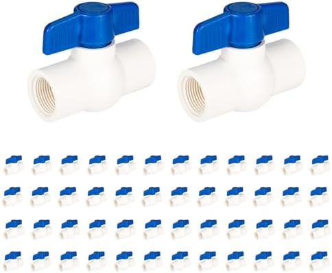 50piece EFIELD 1" PVC Ball Valve (FPT Threaded) Schedule 40,Blue Lever by EFIELDPEXTUBING