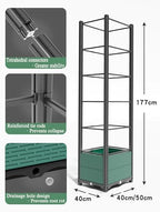 Raised Garden Bed Outdoor, with Trellis, Planter Boxes for Planting Vegetables, Flowers, Herbs, Tomato - Rust-Resistant Elevated Garden Beds Kit(Green,50x40x177cm) - Image 2