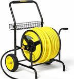 Hose Reel Cart, Hold Up to 300 ft of 5/8'', Garden Hose Cart with 2 Wheels, Heavy Duty Freestanding Water Hose Reels for Outside Garden Lawn Yard Outdoor (300ft Hose Capacity) by RealHoseStorage
