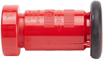Heavy Duty Plastic 1 1/2" Fire Nozzle (NH) with Durable Rubber Bumper - Red - Image 3