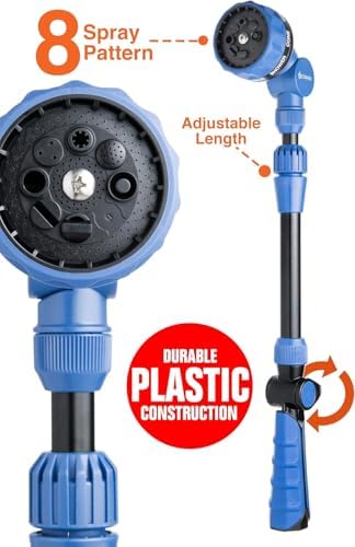 3-Pack Corvid Adjustable Front Trigger Garden Watering Wand, 19-24 Inch Telescoping Hose Nozzle with 8 Spray Patterns, Lightweight Plastic Design for Precise Watering, Cleaning, and Outdoor Use - Image 2