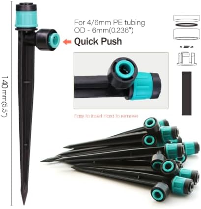 100PCS Garden 14CM Vortex Watering Sprinklers for 1/4 Inch PE Irrigation Hose Drip Emitter 40-60L/H Micro Sprayer Quick Connect Watering System Nozzle (100,Vortex Nozzle) - Image 5
