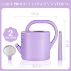 2 Gallon Watering Can for Indoor Plants, Garden Watering Cans for Outdoor Plant House Flower, Modern Plant Watering Can Large Long Spout with Sprinkler Head - Image 2