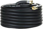 Guitrees 75FT 3/4 Heavy Duty Rubber Garden Hose - 300psi Working, 1000psi Burst - Hot/Cold Water - Five-Layered Braiding for Durability - Versatile for Gardening, Agriculture, Construction(Black) by Guitrees