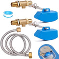 1/2 Inch Brass Float Valve for Water Tank with Hose Auto Shut Off Pool Fill Valve Automatic Fill Float Ball Valve for Stock Fountains Livestock Waterer Troughs (1/2 Inch Float Valve, 2) by NAOEDEAH
