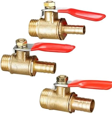 5/16 Fuel Shut Off Valve 6pcs Brass 6/8/10/12mm Red Lever Handle Ball Valve Hose Barb 1/4" 3/8" 1/2" BSP Male Thread Connector Pipe Fitting For Water Gas Fuel Drip Irrigation(8mm - 1I4 inch) - Image 6