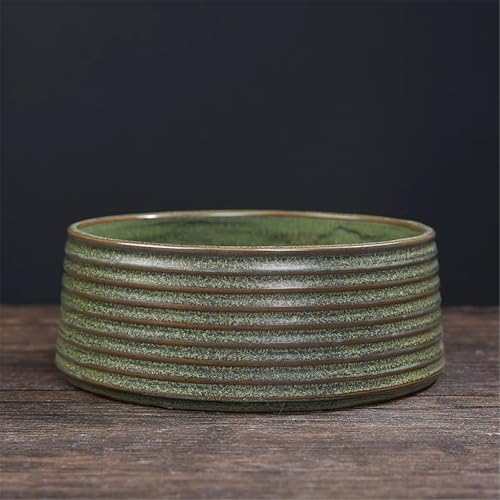 Plant Trays Indoor Outdoor Flower Arranging Saucer with Striped Vintage Rough Pottery Deep Tray - Image 6