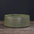 Plant Trays Indoor Outdoor Flower Arranging Saucer with Striped Vintage Rough Pottery Deep Tray - Image 6