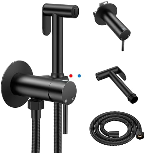 Arofa Built-in Hot and Cold Bidet Sprayer, Warm Water Bidet, Matte Black by AROFA