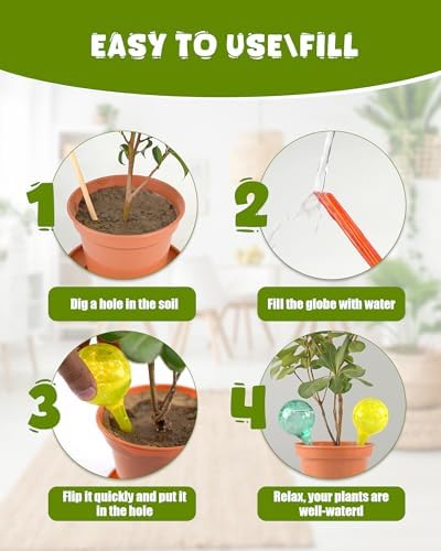 Iridescent Self Watering Globes, Glass Rainbow Plant Watering Globes, Self Watering Planter Insert, Automatic Plant Waterer Indoor (Small-6 Pcs Multi-Color) - Image 3