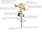 Eden 94147 Brass Impulse Sprinkler with Step Spike Gear Drive, Heavy Duty, Gardening Watering System, Garden&Lawns, Coverage up to 5278sq.ft - Image 2