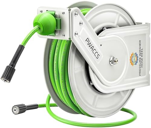 PWACCS Retractable Pressure Washer Hose Reel, 1/4" x 60ft by PWACCS