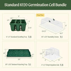 Vego garden 8Packs Standard Seedling Trays with Seedling Tray Lids and 10" x 20" Bottom Watering Trays Plus Seedling Humidily Dome Germination Bundle - Image 2