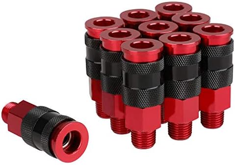 Air Compressor Accessories Fitting, AMT Style Universal Air Coupler with 1/4''NPT Male Threads, 10 Pieces Air Hose Fittings by WYNNsky