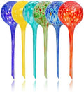 Iridescent Self Watering Globes, Glass Rainbow Plant Watering Globes, Self Watering Planter Insert, Automatic Plant Waterer Indoor (Large-6 Pcs Multi-Color) by Plankkers
