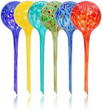 Iridescent Self Watering Globes, Glass Rainbow Plant Watering Globes, Self Watering Planter Insert, Automatic Plant Waterer Indoor (Large-6 Pcs Multi-Color) by Plankkers