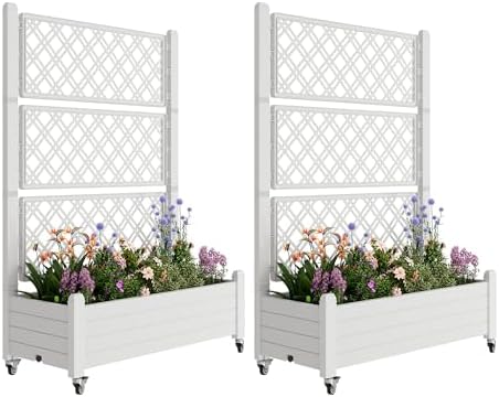 Fancyango Raised Garden Bed with Wheels 61.2" Hx2 -Ashen by Warmnestforpets
