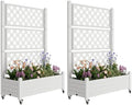 Fancyango Raised Garden Bed with Wheels 61.2" Hx2 -Ashen by Warmnestforpets