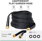 Lightweight Flat Garden Hose 50 FT, 3/4" GHT Flexible Water Hose, Kink Free & Durable 800D Fabric, Portable 50ft Garden Hose for Lawn, Yard, Car Wash - Image 2