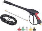 Washer Gun, Universal 3000PSI High Pressure Car Power Washer Spray Gun with M22 Male Threads and 5 Tips Wand Lance Nozzle Tips Hose Kit by TBVECHI