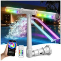 2026 Upgrade Pool Fountain for Inground/Above Ground Pools, 16-Colors 12 Modes LED Lights, Dual Spray 360° Adjustable Pool Sprinkler Waterfall Fountain, Tool-Free Installation Water Cooler by ONEANU