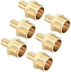 6Pcs Brass Hose Barb Fittings 5/8" Hose Barb to 1" NPT Male Fittings by Kozelo