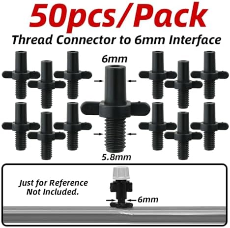50pcs Garden Tee Connector 4/7mm 1/4'' Hose Pipe Water Tubing Barb Fitting Drip Irrigation Adapter Coupling Repair(I-50PCS) - Image 2