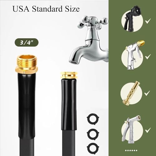 SagaSave 50FT Non-Expanding Garden Hose, Light & Flexible Water Hose - Burst-Resistant, Kink-Free, High-Pressure, All-Weather Use for Lawns, Gardens, and Outdoor Cleaning - Image 6